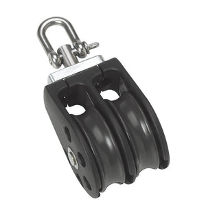 Barton Marine Size 3 45mm Plain Bearing Pulley Block Double w/Swivel [N03230] - TRAPSKI