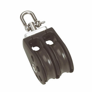 Barton Size 1 30mm Plain Bearing Pulley Block Double w/Swivel [N01230] - TRAPSKI