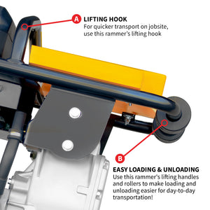 2.4 HP Battery Powered Vibratory Rammer Tamper Compactor with Honda GXE2.0S Motor - TRAPSKI