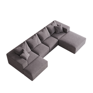 Modern Upholstered Sectional Boneless Couch Set