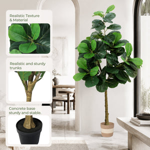 Artificial Fiddle Leaf Fig Tree 5.5FT with Planter