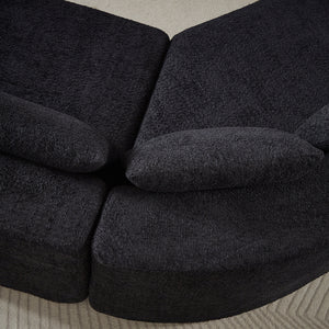 V-Shaped Modular Sofa Set in Chenille Fabric