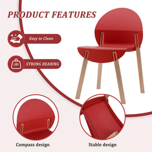 4 Piece Set Of Single Chairs, Traditional Elements With Round Table