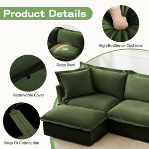 L-Shaped Slipcovered Sectional Sofa