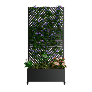 Metal Planter Box with Trellis, 73'x35'x16 Raised Garden Bed