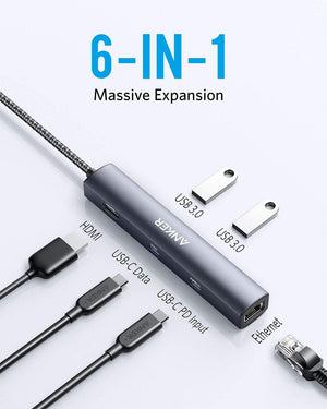 Anker <b>543</b> USB-C Hub (6-in-1, Slim) - TRAPSKI