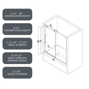 6063 Brushed Nickel Frameless Shower Door