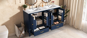 60" Bathroom Vanity with Double Sink Combo Set