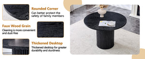 Modern Spliced Circular Dining Table with 42 Inch Diameter