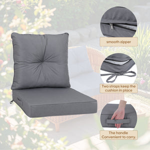 Outdoor Deep Seat Cushions for Patio Furniture, Set of 2