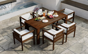 TREXM 7-Piece Patio Dining Table Set for 6