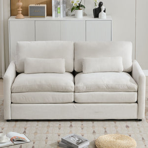 Cozy Upholstered Cushion Loveseat Sofa For Living Room