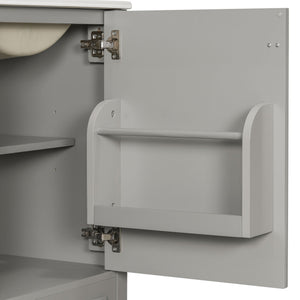 Bathroom Vanity With Sink, Soft Close Door, Adjustable U-Shaped Shelf