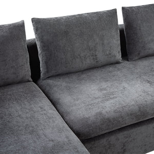 Modern L Shaped Sectional Sofa With Upholstery And Wooden Storage