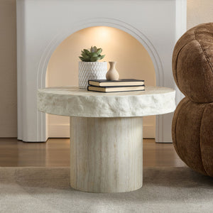 23.82 Inch Faux Mars Textural Patterns Coffee Table