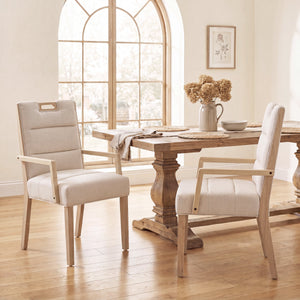 Upholstered Dining Chairs with Armrests