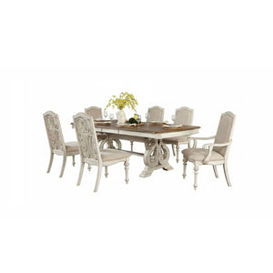 Rustic Dining Set With Table And Upholstered Chairs
