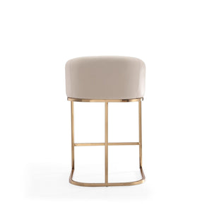 Mid-Century Modern Stool With Steel Base