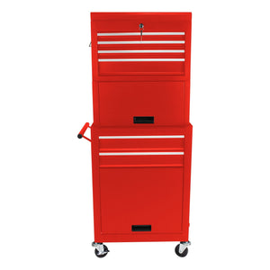 6 Drawer Lockable Tool Cabinet On Wheels With Detachable Toolbox