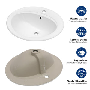 21.8 Inch Drop-In Bathroom Sink