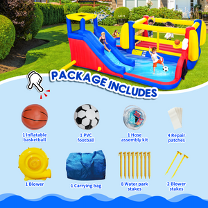 7 in 1 Inflatable Slide Water Park for Kids