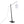 Arturo Contemporary Floor Lamp in Black Wood and Black Steel with White Fabric Shade