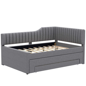 Upholstered Daybed With Trundle And 3 Drawers