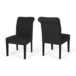 Broxton Tuft Dining Rolltop Chairs With Button Tufted Backrest (Set of 2)