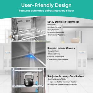 54" Commercial Stainless Steel Reach-In Freezer