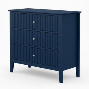 Fluted 3 Drawer Nightstand With Soft Close Slides
