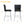 Modern Bar Chair Set Streamlined Backrest Metal Legs 2 Pieces - Black / Silver