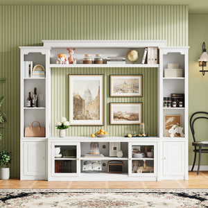 All-In-One TV Stand With Bookcase For TVs Up To 65"