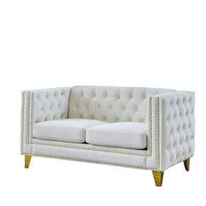 Modern Sofa With Button Tufting, Upholstered Couch For Living Room