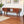 Solid Wood Chestnut Circular TV Unit, Nordic Legs, 2-Drawers, Open Slot