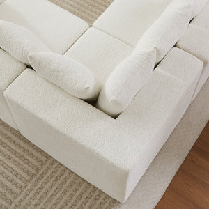 151.6-Inch Extra-Large L-Shaped Chenille Sectional Sofa