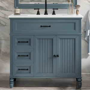 Bathroom Vanity With Sink, 2 Doors 2 Drawers, Freestanding Design