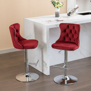 Swivel Adjustable Height Barstools Set of 2