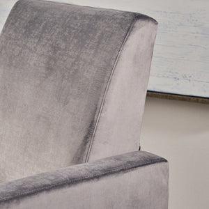 Bolt Upholstered Recliner Chair With Stainless Steel Base - Gray / Chrome