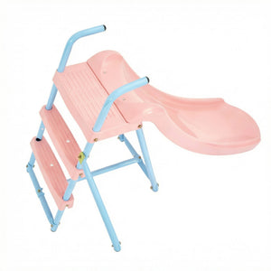 Xns107 - 2 Swing Set With Slide For Outdoor - Blue / Pink