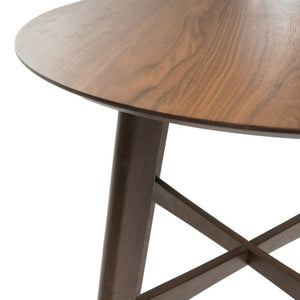 Mid-Century Modern Round Wooden Bar Table – 42" High Bar Table with Tapered Legs