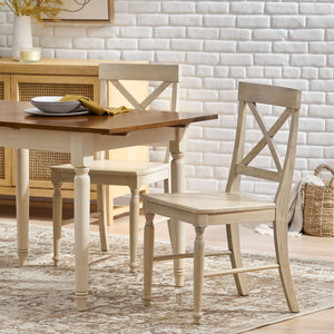 Dining Chair With X Shaped Back (Set of 2)