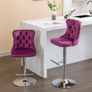 Swivel Adjustable Height Barstools Set of 2