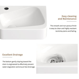 Wall Mounted Bathroom Sink With Faucet And Drain