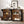 4-Door Large Storage Sideboard Buffet Cabinet with Glass Doors Arched Cabinet (Black)