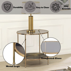 Fiorella Marble Print Glass Table