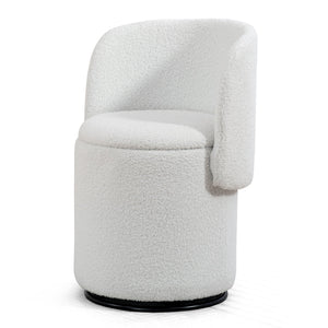 Barrel Chair & Built In Storage, 360° Swivel - Beige