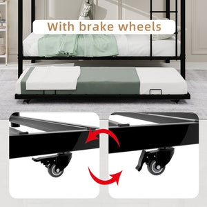 Durable Square Tube Iron Full-Size Bunk Bed