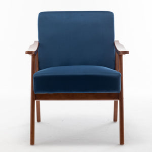 Mid Century Modern Accent Chair With Solid Wood Frame And Extra Thick Backrest