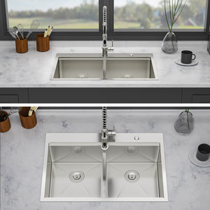 Topmount Drop In Kitchen Sink With Double Bowl Design
