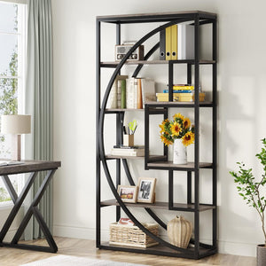 5 Tier Etagere Bookshelf With 8 Open Shelves Organizer For Living Room
